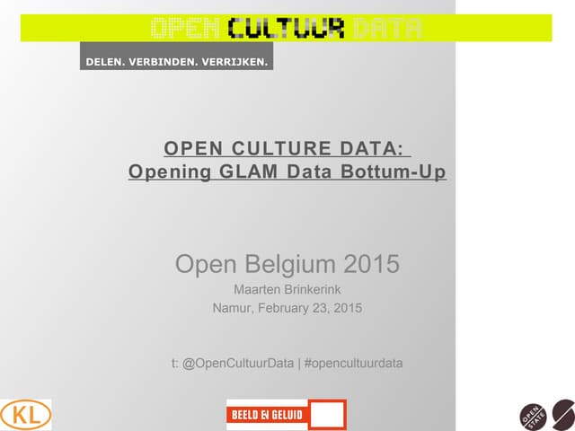 Open Culture Data: Opening GLAM Data Bottom-up