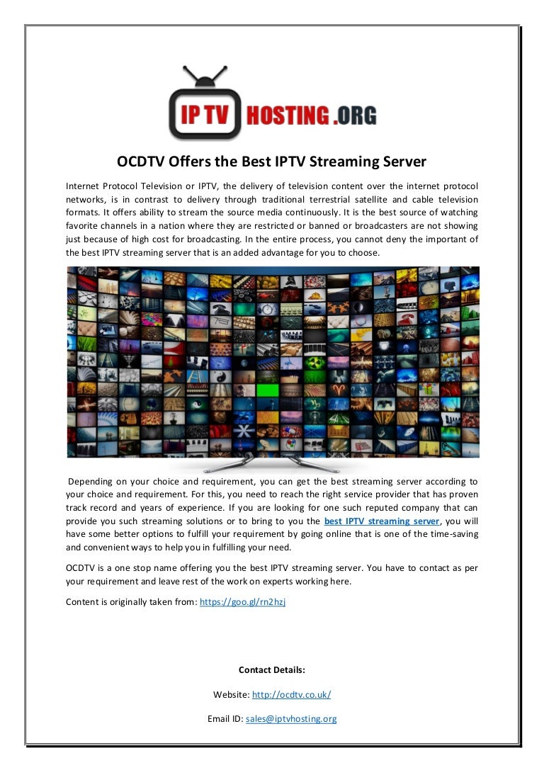 The Best Offer Streaming Ocdtv offers the best iptv streaming server