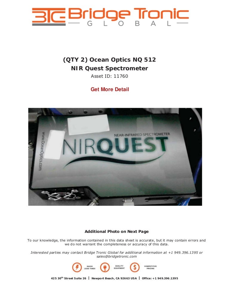 Ocean opticsnq512nirquestspectrometer