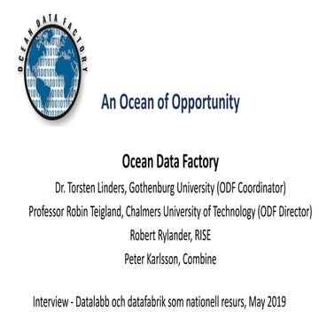 Ocean Data Factory - Application for Funding