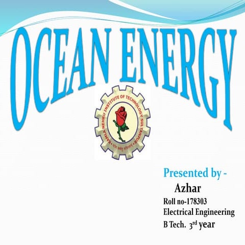 Ocean energy ppt azhar