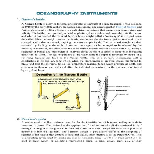 Oceanography instruments used in fishing Activities