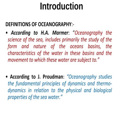 Definition of Oceanography