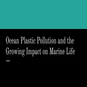 Ocean Plastic Pollution and the Growing Impact on Marine Life | PDF