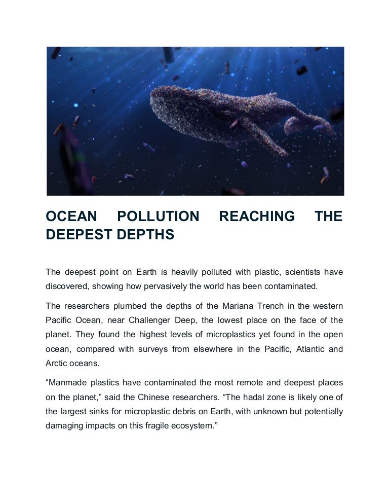 Ocean Pollution Reaching The Deepest Depths