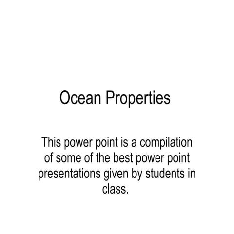 Ocean properties compilation