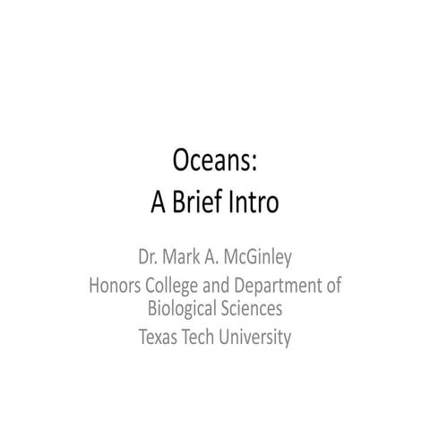 Oceans: A Brief Introduction