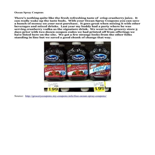 Ocean spray coupons | PDF
