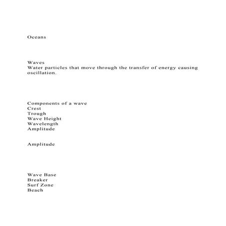 OceansWavesWater particles that move through the tra.docx