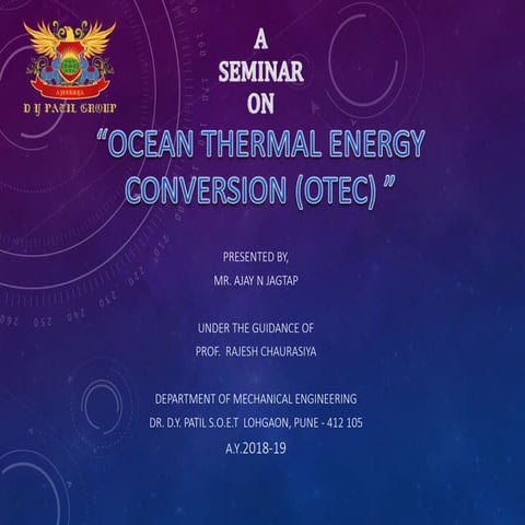 ocean thermal energy conversion | PPTX