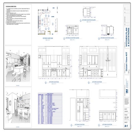 Kitchen Plan &amp; Elevation Drawing