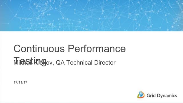 Continuous performance testing