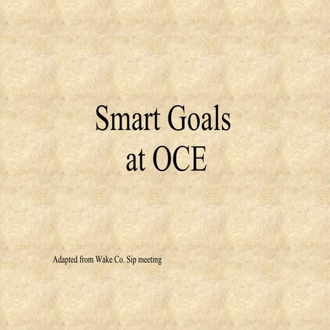 Oce smart goals