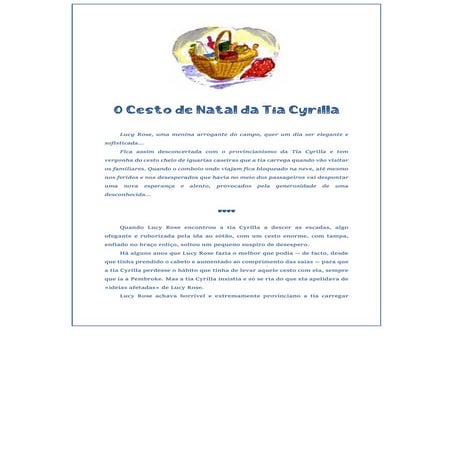 O cesto de Natal da tia Cyrilla - contos de Natal - L. M. Montgomery