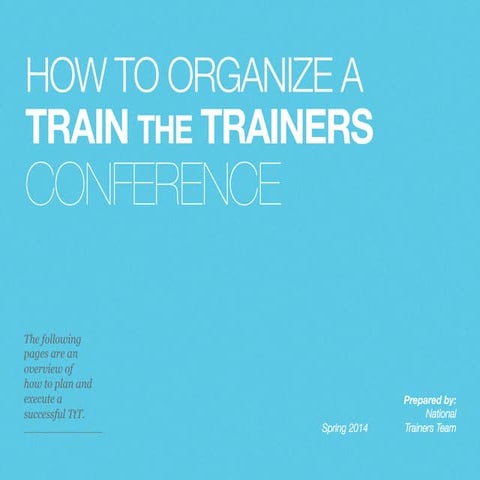 AIESEC: How to Organize a Train the Trainer | PDF