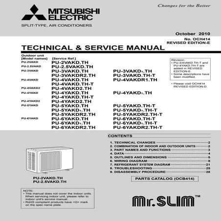MITSUBISHI ELECTRIC SPLIT-TYPE | PDF