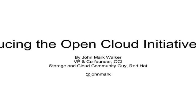 Intro to Open Cloud Initiative