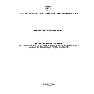 O circo vai a escola possibilidades...