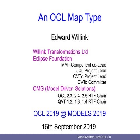 An OCL Map Type