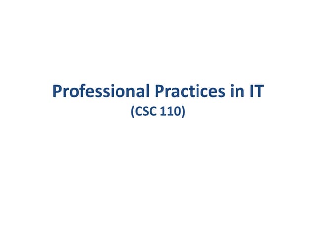 PPIT Lecture 1