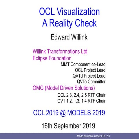 OCL Visualization A Reality Check