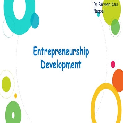 Organization of Commerce and Management - Entrepreneurship Development