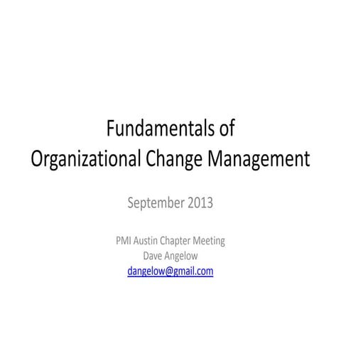 Fundamentals of Organizational Change Management