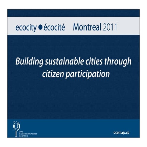 Conference by Louise Roy at Ecocity 2011