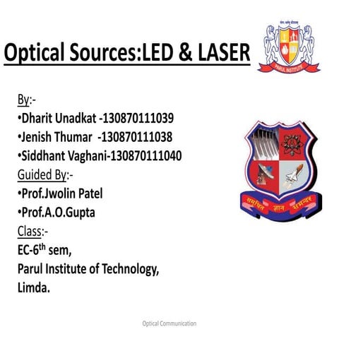 Oc ppt(38,39,40) optical sources