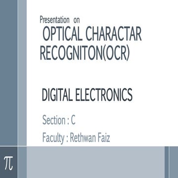 Presentation on OCR