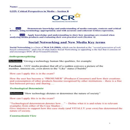 OCR - New Media Theory and Key Terminology