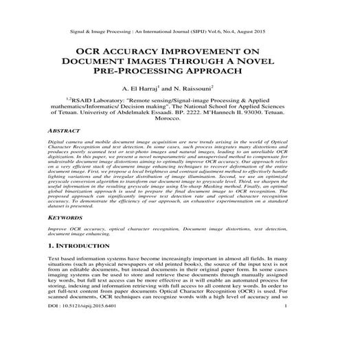 Ocr accuracy improvement on