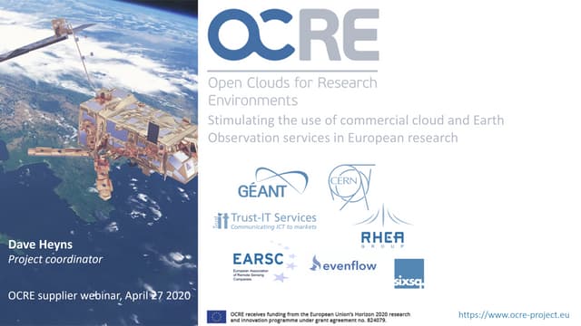 OCRE Project overview by David Heyns, GÉANT