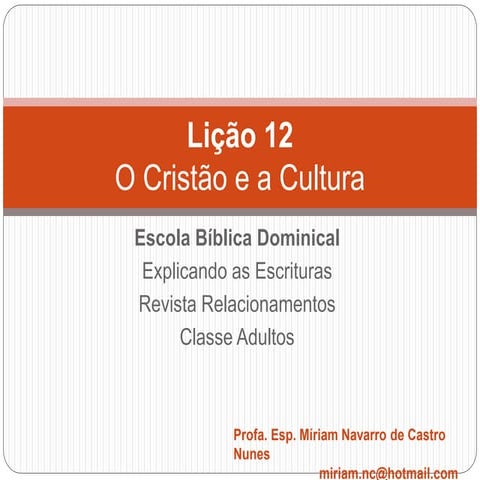 O cristão e a cultura
