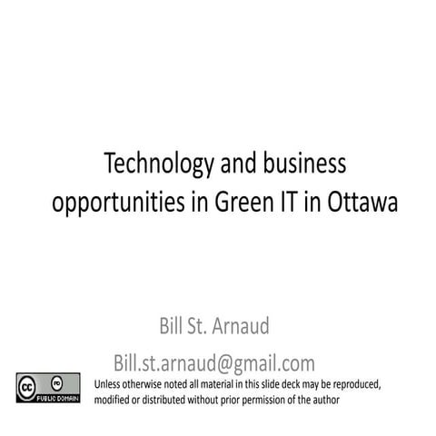 Ocri technology and business opportunities in green it in