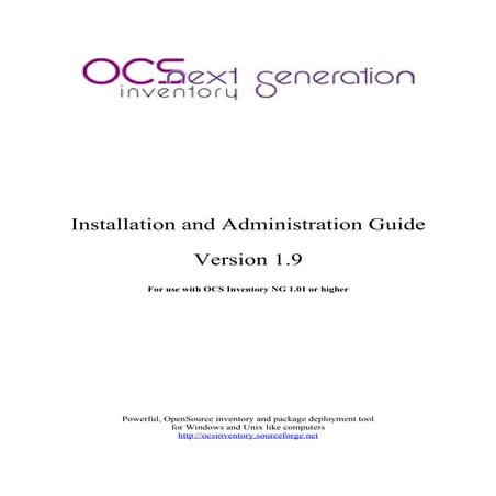 O C S  Inventory  N G  Installation And  Administration  Guide 1