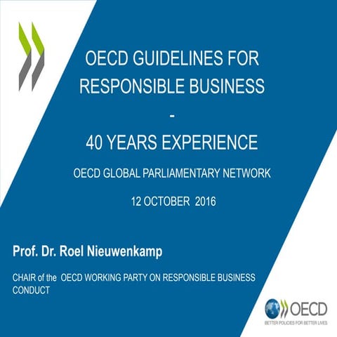 Responsible Business Conduct - October 2016 Meeting of the OECD Global Parlia...