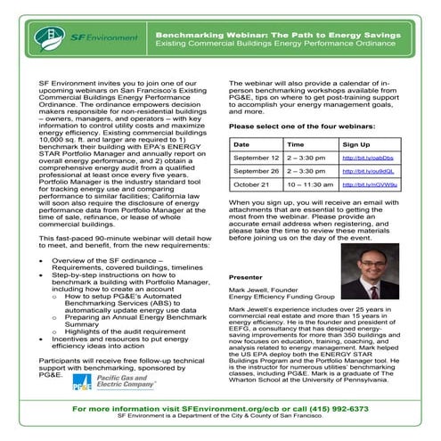 San Francisco Energy Ordinance for Existing Buildings Webinar