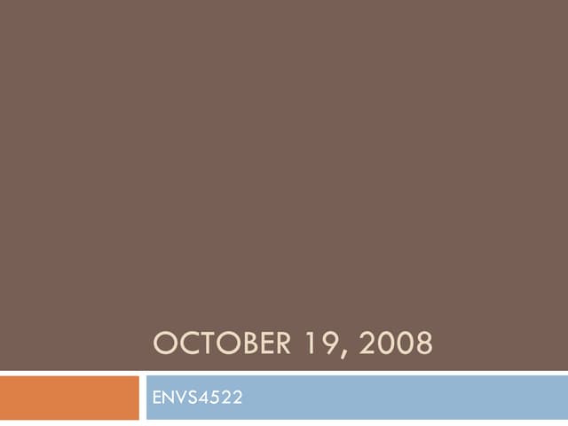 Oct 27 Lecture