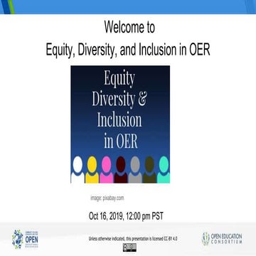CCCOER Presents: Equity, Diversity, and Inclusion in OER