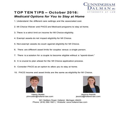 Medicaid Options for You to Stay at Home