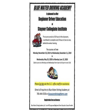 Announcements- Thursday October 3, 2019