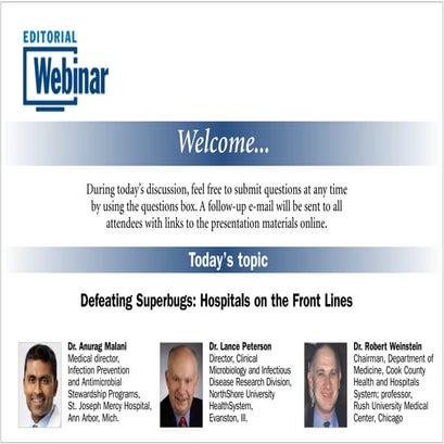 Webinar: Defeating Superbugs: Hospitals on the Front Lines 