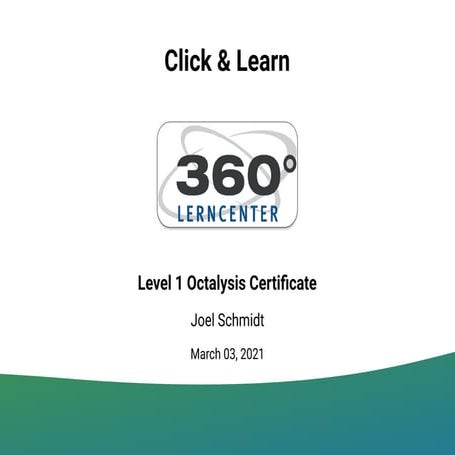 Octalysis Level 1 Certificate - Joel Schmidt - Click & Learn 360