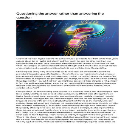 Questioning The Answer Rather Than Answering the Question | PDF