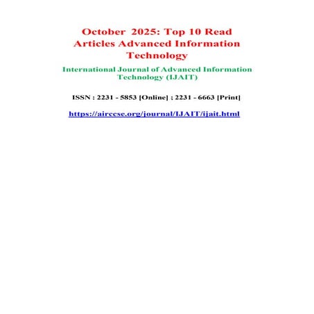 International Journal of Advanced Information Technology (IJAIT)