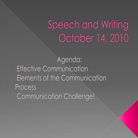 October 14 speech and writing
