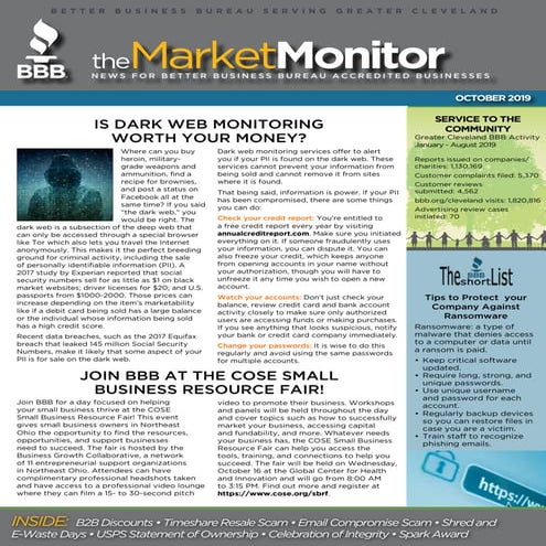 BBB Market Monitor: October 2019 