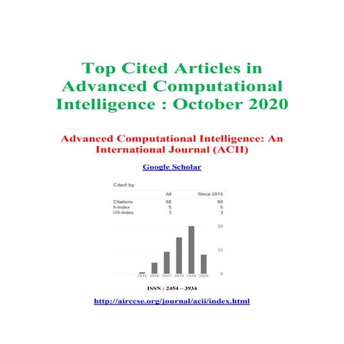 Top Cited Articles in Advanced Computational Intelligence : October 2020