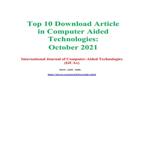Top 10 Download Article in Computer Aided Technologies:  October 2021